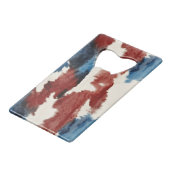 Red White Blue Cow Animal Print Creditkaart Flessenopener (Achterkant Gekanteld)