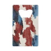 Red White Blue Cow Animal Print Creditkaart Flessenopener (Achterkant)