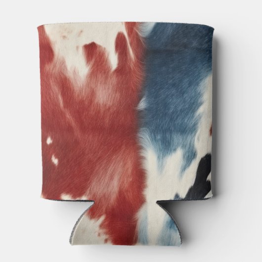Red White Blue Cow Print Blikjeskoeler (Achterkant)