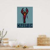 Red White Blue Crawfish Poster (Keuken)