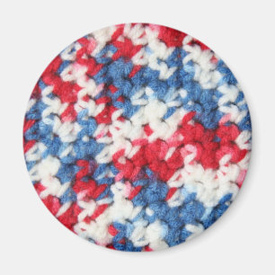 Red White Blue Crochet Magneet