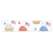 Red White Blue Cupcake Flag Star Patriotic Korte Tafelloper (Horizontaal)