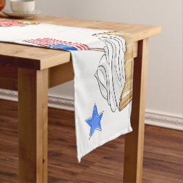 Red White Blue Cupcake Flag Star Patriotic Korte Tafelloper