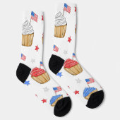 Red White Blue Cupcake Flag Star Patriotic Preppy Sokken (Rechts)