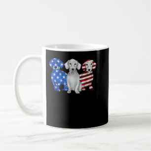 Red White Blue Dachshund American Flag 4th of July Koffiemok