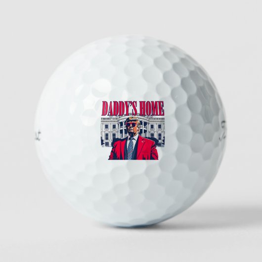 Red White & Blue Daddy's Home Trump Whitehouse Golfballen (Voorkant)