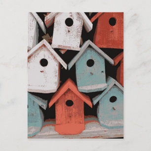 Red White Blue Decorative  Bird Houses Briefkaart