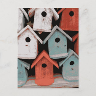 Red White Blue Decorative  Bird Houses Briefkaart