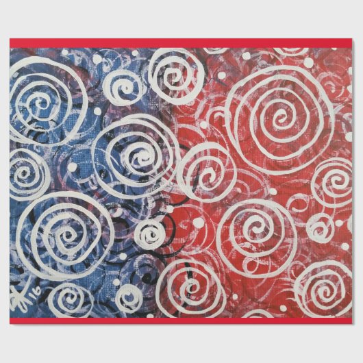 Red White Blue Designer - Abstract patroon mooi Cadeaupapier (Vlak)