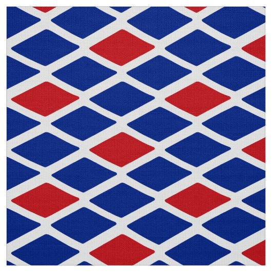 Red White Blue Diamond Snakeskin Stof (Swatch)