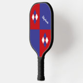 Red White Blue Diamonds | Custom Modern Geometric Pickleball Paddle (Links)