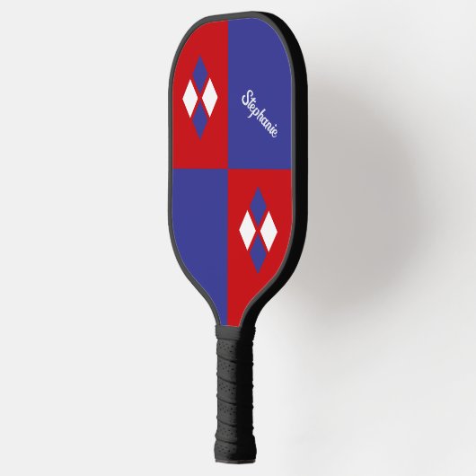 Red White Blue Diamonds | Custom Modern Geometric Pickleball Paddle (Links)