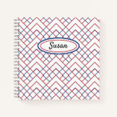 Red White Blue Driangle Grid Sketchbook Journal Notitieboek (Voorkant)