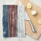 Red White Blue Driftwood Kitchen Towel Theedoek (Quarter Fold)