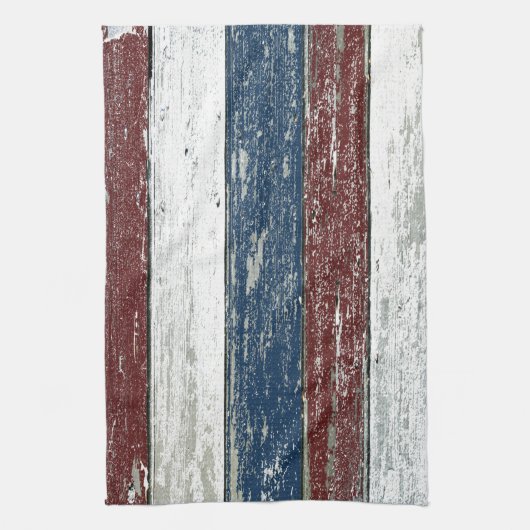 Red White Blue Driftwood Kitchen Towel Theedoek (Verticaal)