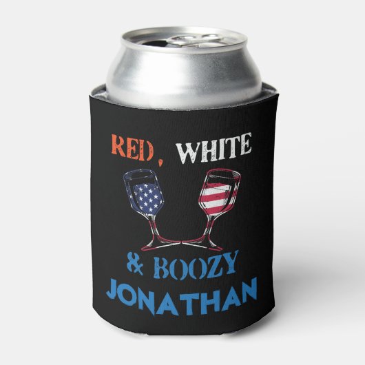 Red White Blue Drink 4 juli Blikjeskoeler (Blikje Voorkant)