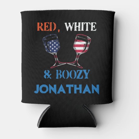 Red White Blue Drink 4 juli Blikjeskoeler (Voorkant)