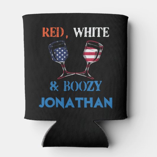 Red White Blue Drink 4 juli Blikjeskoeler (Achterkant)
