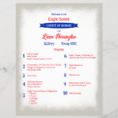 Red, White, Blue Eagle Court of Honor Program Flyer (Voorkant)
