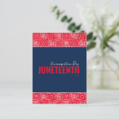 Red White Blue Emancipation Day June 19 JUNETEENTH Briefkaart (Staand voorkant)