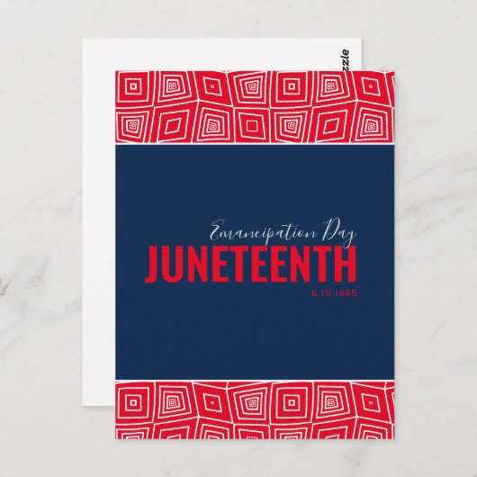 Red White Blue Emancipation Day June 19 JUNETEENTH Briefkaart (Voorkant / Achterkant)