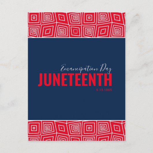 Red White Blue Emancipation Day June 19 JUNETEENTH Briefkaart (Voorkant)