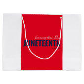 Red White Blue Emancipation Day June 19 JUNETEENTH Groot Cadeauzakje (Achterkant)