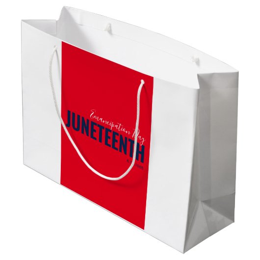 Red White Blue Emancipation Day June 19 JUNETEENTH Groot Cadeauzakje (Achterkant Gekanteld)