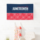 Red White Blue Emancipation Day June 19 JUNETEENTH Spandoek (Insitu)