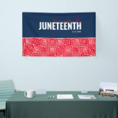 Red White Blue Emancipation Day June 19 JUNETEENTH Spandoek (Beurs)