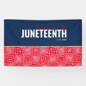 Red White Blue Emancipation Day June 19 JUNETEENTH Spandoek (Horizontaal)