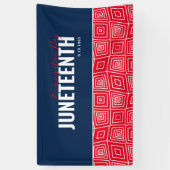 Red White Blue Emancipation Day June 19 JUNETEENTH Spandoek (Verticaal)