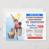 Red white blue Extreme milkshake icecream verjaard Kaart (Voorkant)