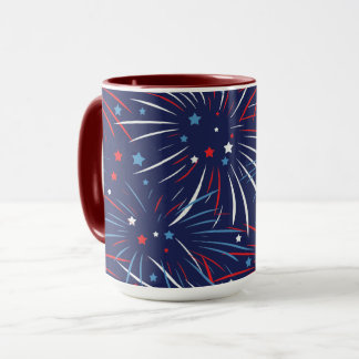 Red White Blue Fireworks Stars Big Mok