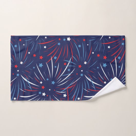 Red White Blue Fireworks-sterren Bad Handdoek (Handdoek)