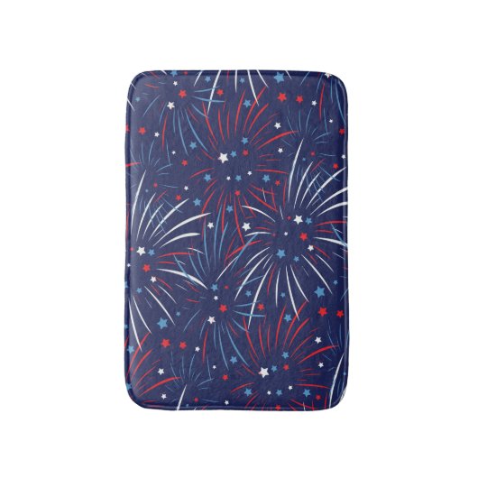 Red White Blue Fireworks-sterren Badmat (Voorkant Verticaal)