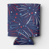 Red White Blue Fireworks-sterren Blikjeskoeler (Voorkant)