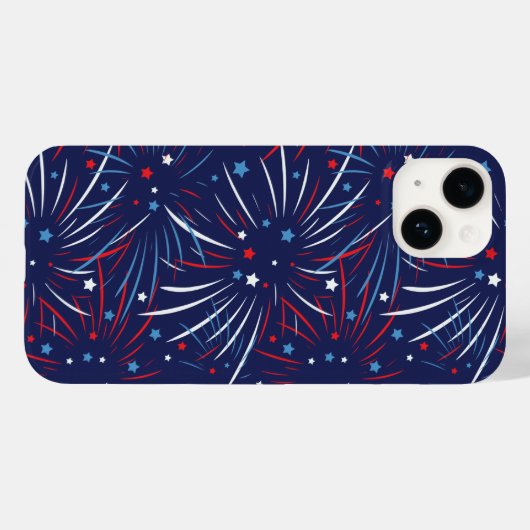 Red White Blue Fireworks-sterren Case-Mate iPhone Case (Achterkant (horizontaal))