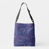 Red White Blue Fireworks-sterren Crossbody Tas (Achterkant)