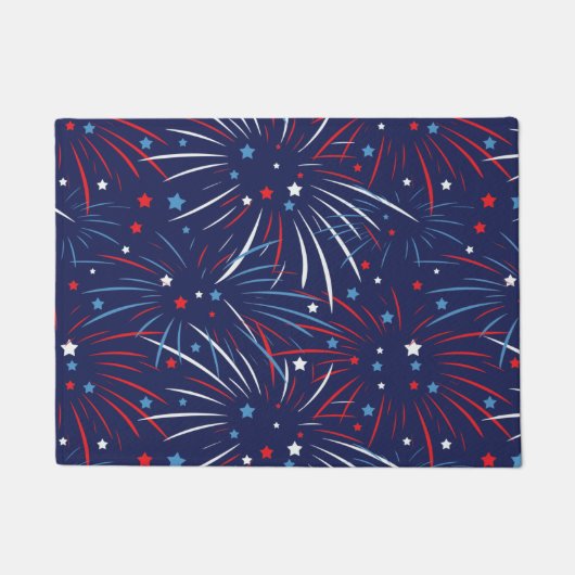 Red White Blue Fireworks-sterren Deurmat (Voorkant)