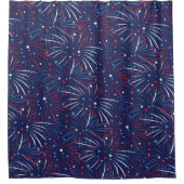 Red White Blue Fireworks-sterren Douchegordijn (Voorkant)