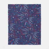 Red White Blue Fireworks-sterren Fleece Deken (Voorkant)