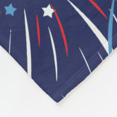 Red White Blue Fireworks-sterren Fleece Deken (Hoek)