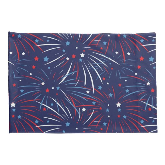 Red White Blue Fireworks-sterren Kussensloop (Achterkant-Rechts)