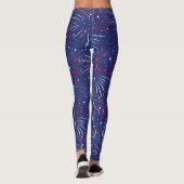 Red White Blue Fireworks-sterren Leggings (Achterkant)