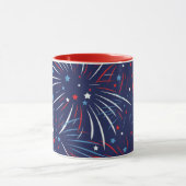Red White Blue Fireworks-sterren Mok (Midden)