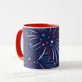 Red White Blue Fireworks-sterren Mok