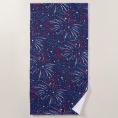 Red White Blue Fireworks-sterren Strandlaken (Voorkant)