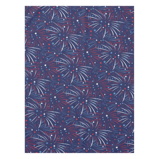 Red White Blue Fireworks-sterren Tafelkleed (Voorkant)