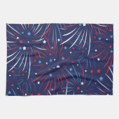 Red White Blue Fireworks-sterren Theedoek (Horizontaal)